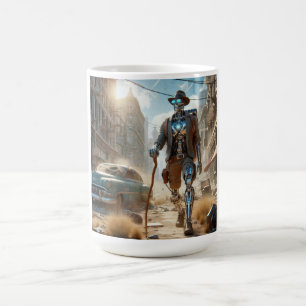 Caneca De Café Robô na Cidade Fantasma