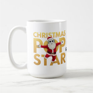 Caneca De Café Robô Papai Noel Estrela Pop de Natal Gráfico