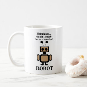 Caneca De Café Robô Robótica Divertido