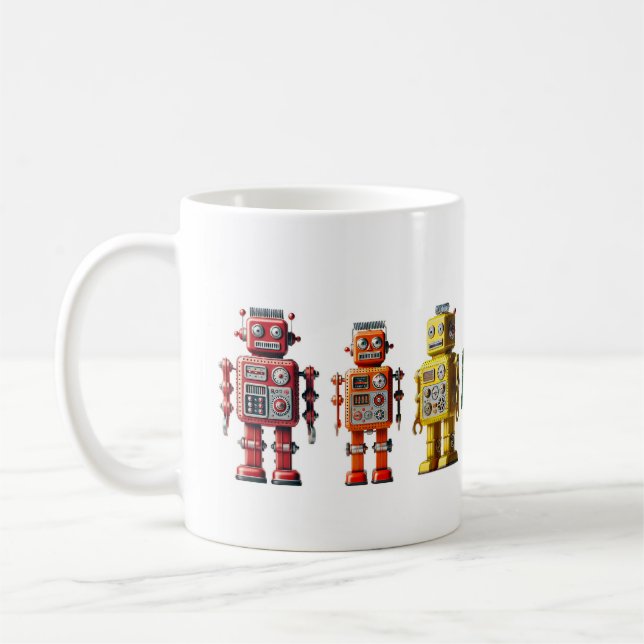 Caneca De Café Robôs arco-íris (Esquerda)