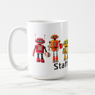 Caneca De Café Robôs da Reunião de funcionarios