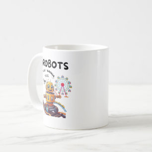 Caneca De Café Robôs só querem se divertir