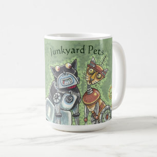 Caneca De Café Robot Junkyard Cat and Dog CLASSIC MUG *Personaliz