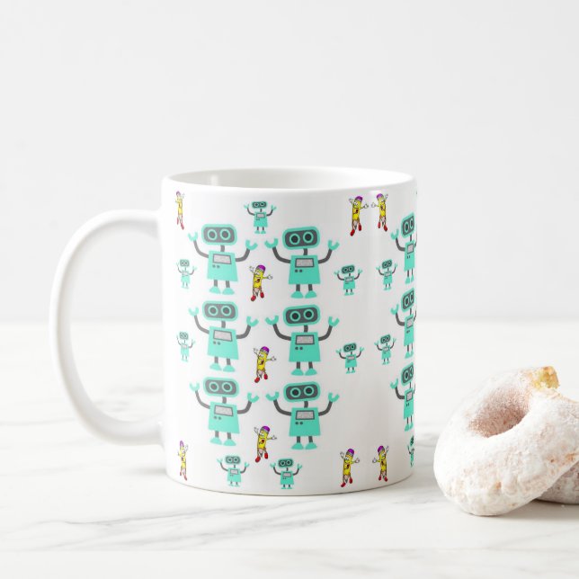 Caneca De Café Robot Mug (Com Donut)
