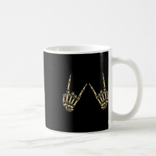Caneca De Café Rocha Sobre Mãos De Esqueleto De Rocha E Roll - Pa