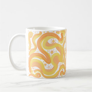 Caneca De Café Rochas Laranja E Amarelo Com Pontos