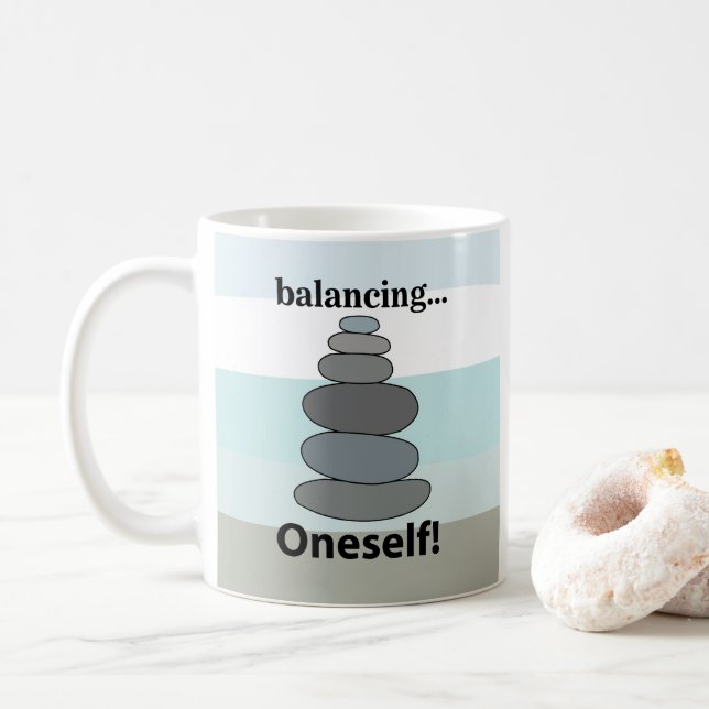 Caneca De Café Rock Balancing Stone Balancing (Com Donut)