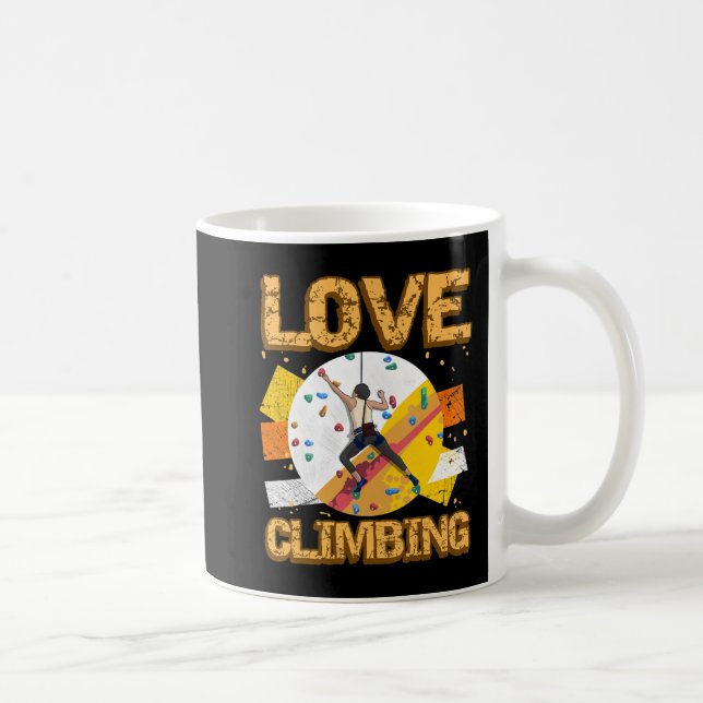 Caneca De Café Rock Climber Escalando Rock Jock Belayer Ice M (Direita)