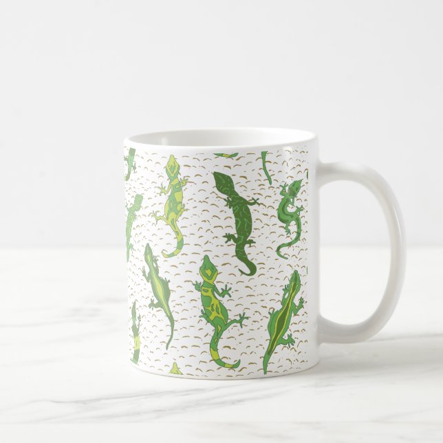 Caneca De Café Rock Escalando Geckos em amarelo - padrão perfeito (Direita)