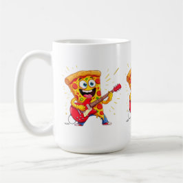 Caneca De Café **Rock ’n’ Roll Pizza – Funny Guitar-Playing Slice
