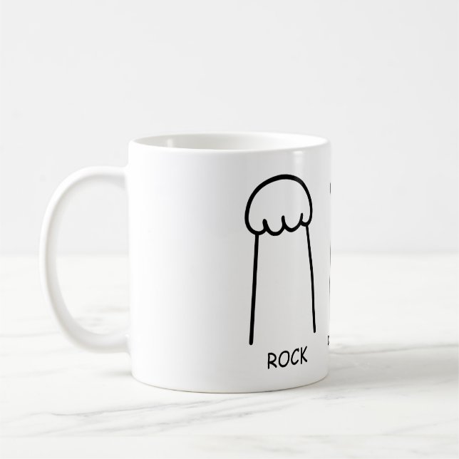 Caneca De Café Rock, Papel, Tesoura (Esquerda)