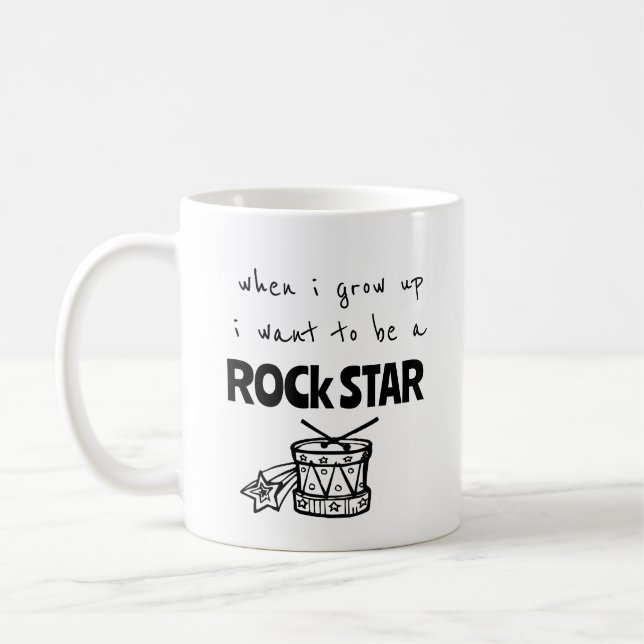 Caneca de Café Rock Star Quando Eu Crescer (Esquerda)
