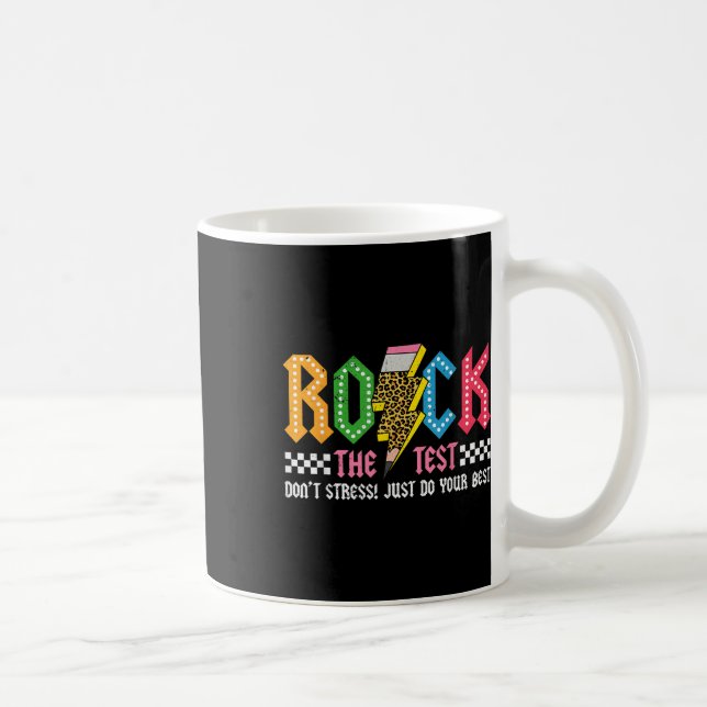 Caneca De Café Rock The Test Day Dont Stress Abcd Alphabe (Direita)
