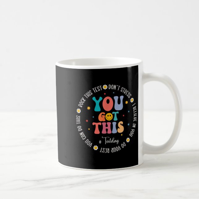 Caneca De Café Rock The Test Teacher Testing Day Motivational Tes (Direita)
