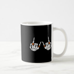 Caneca De Café Rocker Hand Sinal Rock Skeleton Pumpkin Rings Crôn
