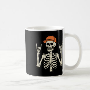 Caneca De Café Rocker Skeleton Rock On Hand Skeleton Me
