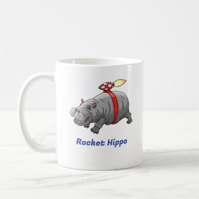 Caneca De Café Rocket Hippo Birthday (Esquerda)