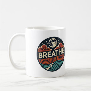 Caneca De Café Rocket Retro: Respire e alcance para a lua