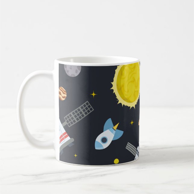 Caneca De Café Rocket space globe solar system and planet cosmos  (Esquerda)