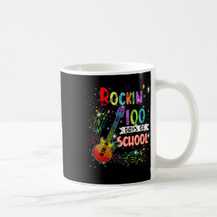 Caneca De Café Rockin '100 Dias De Escola Aluno De Guitarra Músic