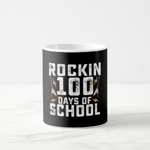 Caneca De Café Rockin 100 Dias de Escola Rock Guitar Vintage