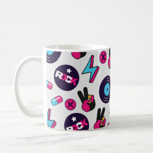 Caneca De Café Rockin' Hippie: Padrão Vinyl Vintage