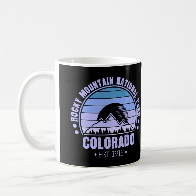 Caneca De Café Rocky Mountain National Park Colorado Retro (Esquerda)