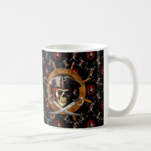 Caneca De Café Roda alegre do pirata de Roger