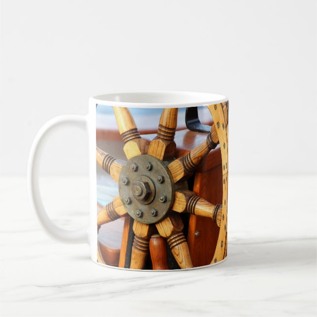 Caneca De Café Roda bonita e resistente do navio de madeira (Esquerda)