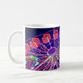 Caneca De Café Roda-gigante vermelha e roxa