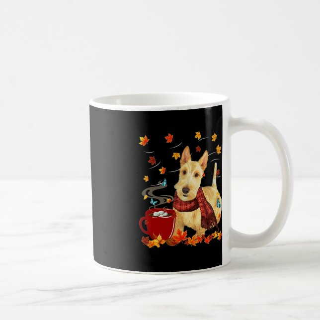 Caneca De Café Roda Scottish Terrier - Queda - Chocolate - Quente (Direita)