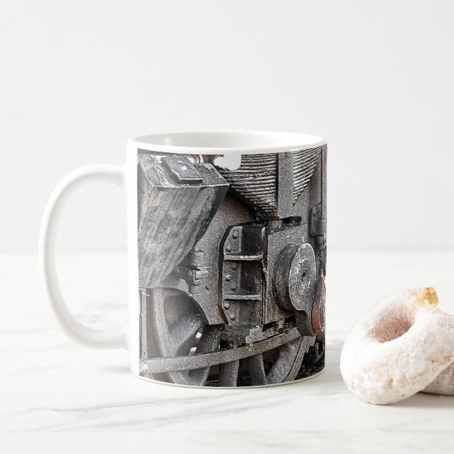 CANECA DE CAFÉ RODAS DE COMBOIO A VAPOR (Com Donut)