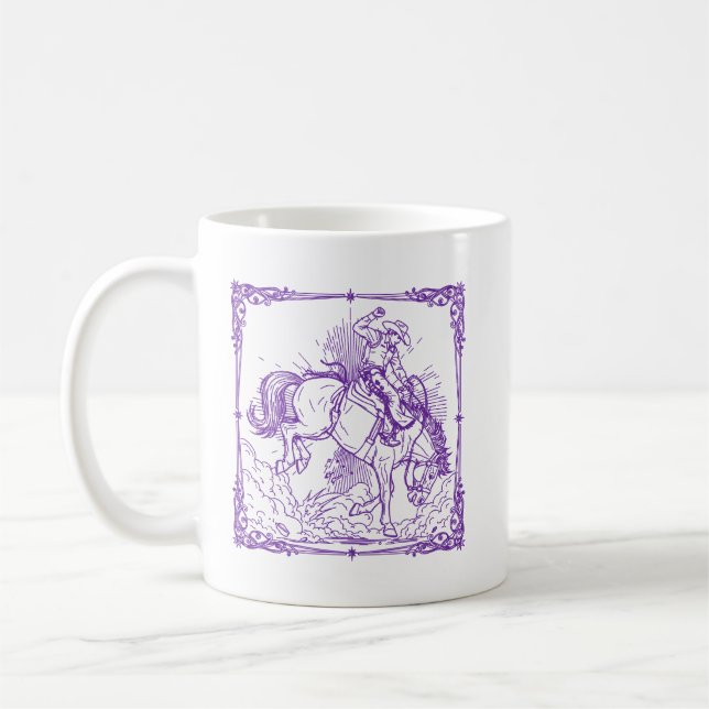 Caneca De Café Rodeo Cowboy Western Riding (Esquerda)