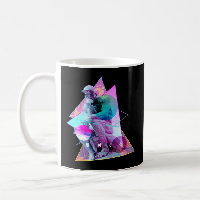 Caneca De Café Rodin The Thinker Estátua - Estética Vaporwave Gli (Esquerda)