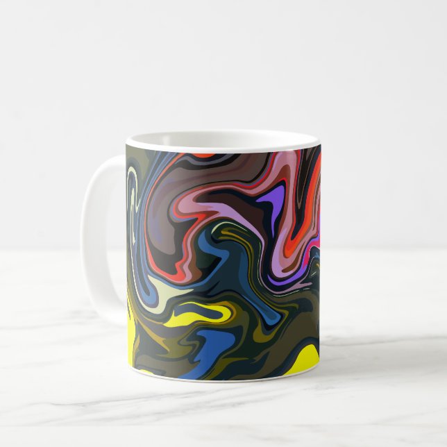 Caneca De Café Rodovalho-Abstrato Negrito com tons sujos e vibran (Frente Esquerda)