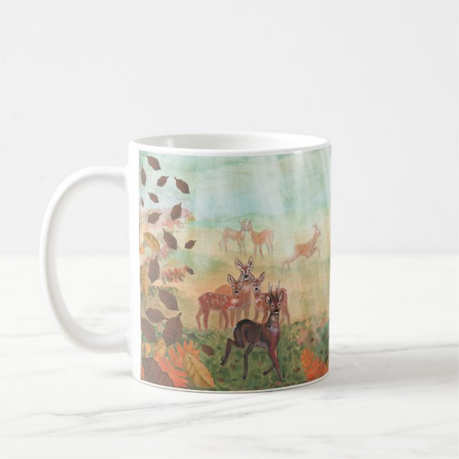 Caneca De Café Roe Deer Capreolus capreolus em Forest Sunlight (Esquerda)