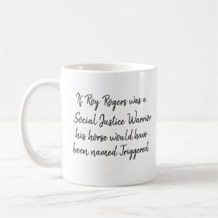 Caneca De Café Roger Rogers SJW Engraçado Texto Preto Personaliz