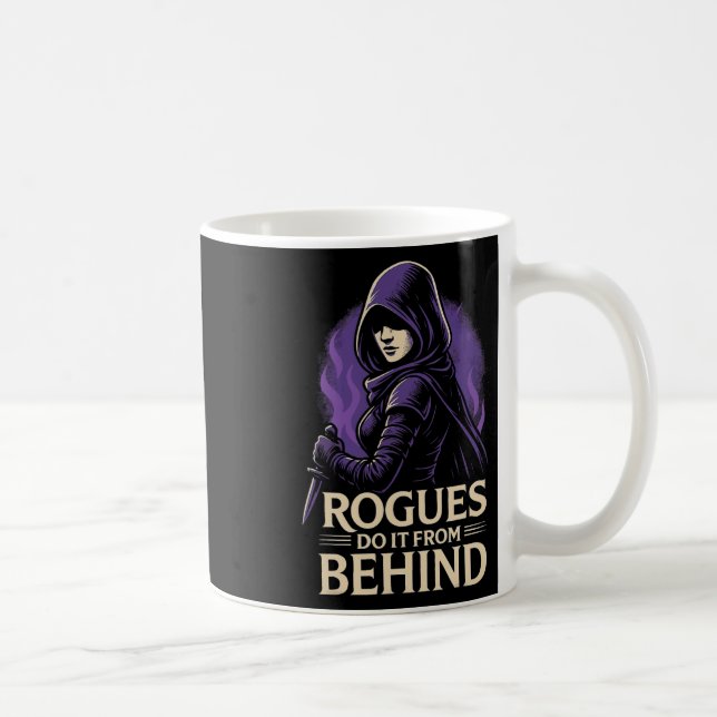 Caneca De Café Rogues Do It From Behind Funny Rpg Tabletop Gaming (Direita)