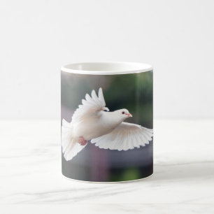 Caneca De Café Rola Branca Pomba Simbolo de Amor & Paz Pombo Cute