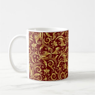 Caneca De Café Rolagem do Ouro Vermelho Garnet