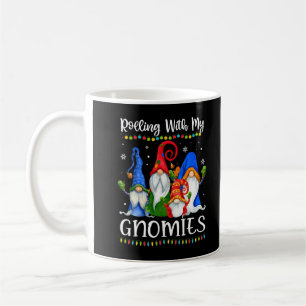 Caneca De Café Rolando Com Meus Gnomies Engraçados Gnomo Xmas Lig