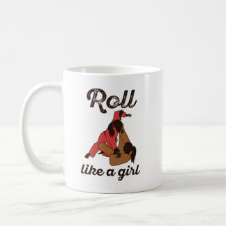 Caneca De Café Rolar como uma garota Jiu Jitus
