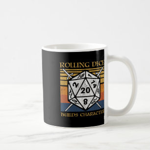 Caneca De Café Rolar Dados Constrói Personagem Engraçado Rpg Mesa