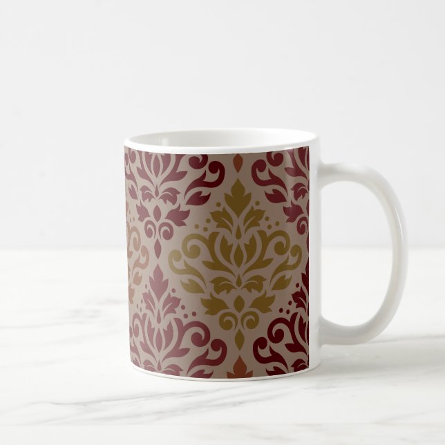 Caneca De Café Rolar Damask Lg Ptn Reflete Laranja Dourado (Direita)