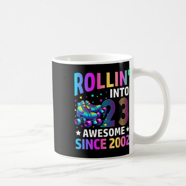 Caneca De Café Rolling Into 23 Years Old Skates 23rd Birthday Gif (Direita)