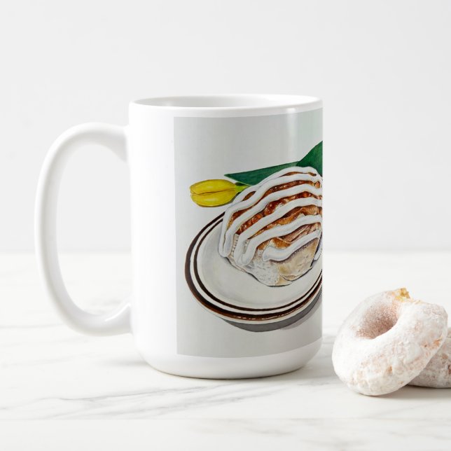 Caneca De Café Rolo de Canela e Cappuccino (Com Donut)