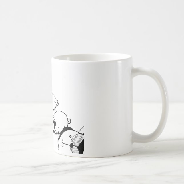 Caneca De Café Rolo do Pug do discrição (Direita)