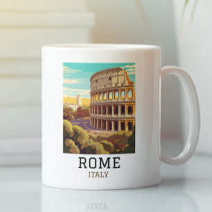 Caneca De Café Roma Clássica Itália Coliseu Histórico
