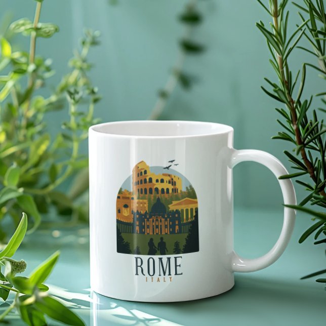 Caneca De Café Roma Colosseum Vintage (Rome Italy Colosseum Coffee Mug)