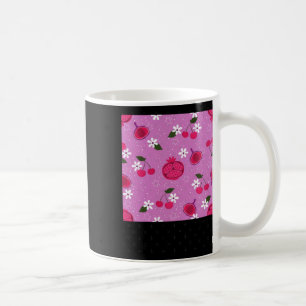 Caneca De Café Roma Floral de Cereja Fruta Romã Púrpura Adesivo